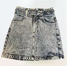 NWT Signature 8 blue and silver denim mini skirt size 8