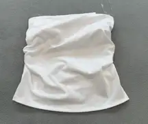NWT Your Favorite Pacsun Tube Top S Women White Sleeveless Ruched Cropped Blouse