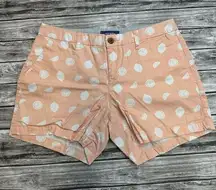 Old Navy Women's Citrus Lemon Print Everyday Shorts 4 Peach Salmon Pink White