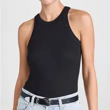 Anine Bing Eva Black Scoopneck Racerback Tank Size S