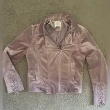 Velvet jacket light pink with zipper pockets size large