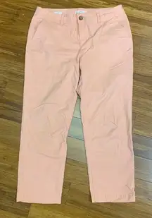 LOFT Slim‎ Ankle Pants Womens 10 Pink Cropped Chinos Casual Everyday Peach Work