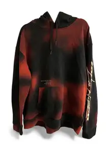 Hollister XL Red Black Tie Dye Graphic Hoodie With Damage