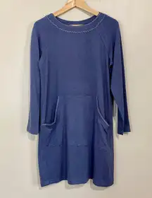 Max Studio Women’s Long Sleeve Midi Casual Dress Denim Blue Size Small NWT