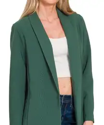 Zenana Woven Long‎ Sleeve Blazer With Lining