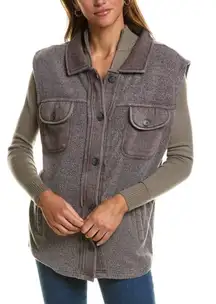 Vintage Havana Reverse Fleece Button-Up Vest