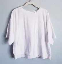 Z By Zella Basic White Oversized Boxy Crop Tee