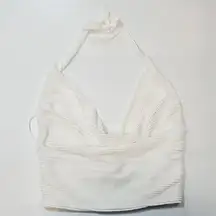 MORE TO COME Callie Drape Halter Top in White