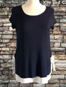 Kim & Cami black layer top with tie sides