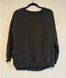 AllSaints Black Crewneck Sweatshirt With Sheer Overlay Women’s Size 6