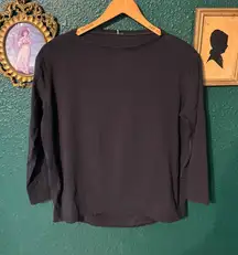 Lululemon Back In Action Long Sleeve Top Shirt Women's 2 Black Stretchy Active