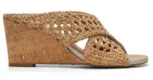 Donald J. Pliner Women’s 8.5 Parisaspe3 Cork Wedge Mediterranean Sandals Tan New