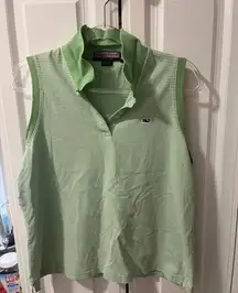 Vineyard Vines green white stripe polo size L