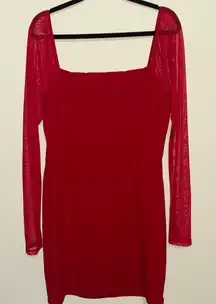Rue21 Vibrant Red Long Sleeve Dress