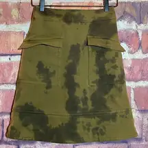 Brooks Brothers Tie Dye Skirt - 2 Olive Green & Black