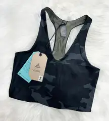 PRANA Black Camo Crop Top Bra Womens XS Athletic Activewear Workout Gym Sporty