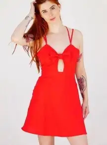 Nasty Gal  Cherry Red Cutout Bow Dress