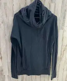 Lululemon Stress Less Cowl Hoodie Heathered Navy Blue Soft Pockets Womens Size 4