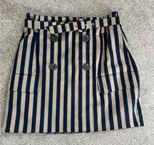Jonathan Simkhai Tan & Navy Striped Mini Skirt Sz 2 Worn
On TV Designer