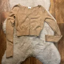 Wilfred Sweater Size XS Tan Button Detail Womens Cardigan Wool Cashmere Blend