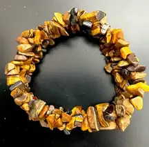 NWOT Natural healing gemstones yellow tiger eye color bracelet, 3 strands spring