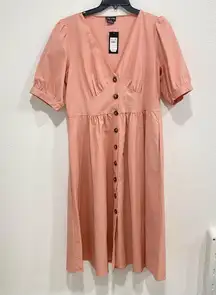 139. City Chic Sunset Stroll Dress  pink nectar Size S/16