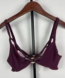 Isla Aditi Purple Strappy Gold Hardware Triangle Bikini Top ONLY Size M