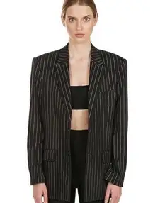 Danielle Guizio  Oversized Black Pinstripe Blazer