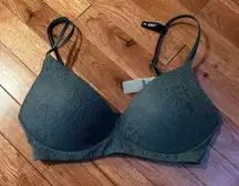 Aerie Bra- Size 34C- Lace texture- Green- NWT!