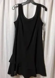 Leslie Fay Vintage Black Size 6 Sleeveless Ruffle Mini Formal Party Dress