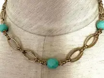 Cookie Lee blue gold tone necklace