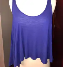 Lily White Flowy Royal Blue Crop Top