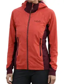 Rab Alpha Flux Jacket Polartec Mid Layer Zip Up Lightweight Outdoor Hike Coral S