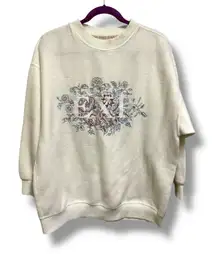 Express Athletique Womens Vintage Sweatshirt Size M Fleece 90s‎ Cream