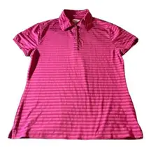 Callaway Pink Stripe Golf Polo Shirt Blouse Size Med EUC #1228