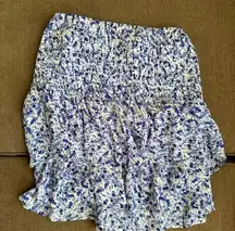 Garage  Blue Floral Mini Skirt