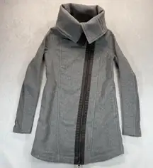 Lululemon Virasana Blanket wrap‎ Jacket Funnel Neck Asymmetrical Zip Gray Size 4