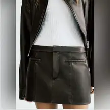 NWT ZARA BROWN FAUX LEATHER MINI SKIRT SIZE M