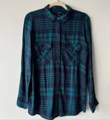 Windsor  Checking The Boxes Plaid Shirt Green Blue