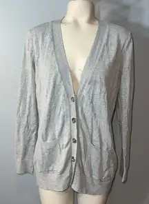 Grace Elements gray v-neck cardigan sweater womans size large