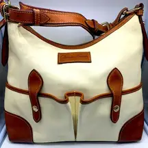 Dooney & Bourke  genuine florentine vacchetta white leather satchel bag