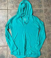 [so] small teal blue high-low sweatshirt