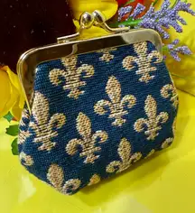 Elegant Blue and Gold Women's Clutch