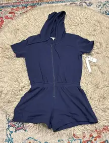 NWT Caslon hooded zip up romper medium