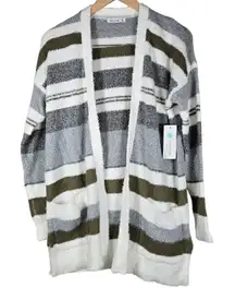 Pink Clover Cozy Striped Fuzzy Cardigan Sweater Size S Stitch Fix Exclusive