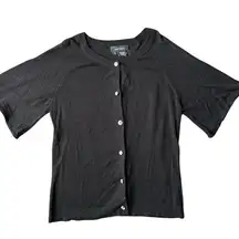 Karen Kane Cardigan Black Shiny Sparkle Buttons Size S