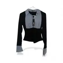 Monse black and white striped long sleeve shirt