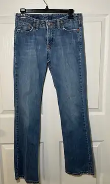 Lucky Brand Wonder Jean Dungarees Women Size 26 Bootcut Mid Rise Denim