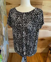 Rafaella‎ black polka dot shirt size medium