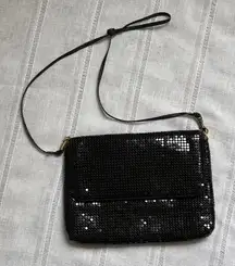Unique Vintage Black Sequin Metal Mesh Crossbody Bag